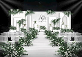 白绿色婚礼仪式区