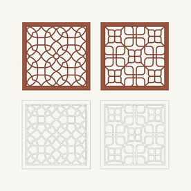 正方形窗花格 花窗 中式图案