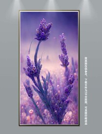 梦幻紫色花卉玄关装饰画