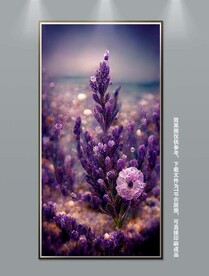 梦幻紫色花卉玄关装饰画