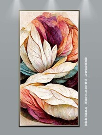 复古抽象花纹玄关装饰画