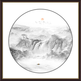 圆形山水画