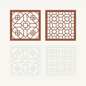 正方形窗花格 花窗 中式图案