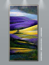 北欧现代花海玄关装饰画