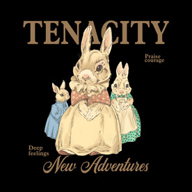 复古兔子服装印花图案