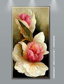 北欧立体花卉玄关装饰画