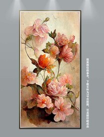 北欧立体花卉玄关装饰画