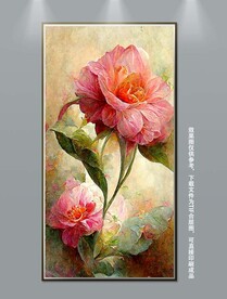 北欧立体花卉玄关装饰画