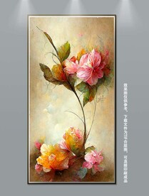 北欧立体花卉玄关装饰画