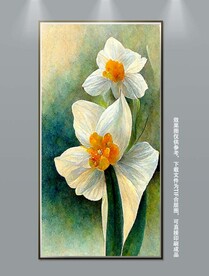 清新花卉玄关装饰画