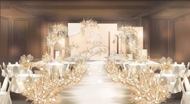 香槟色现代婚礼效果图