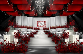 唯美红白婚礼效果图