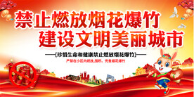 禁止燃放烟花爆竹展板