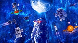 星空宇航员背景墙