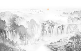 意境水墨山水画