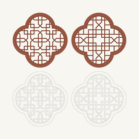 梅花形窗花格 花窗 中式图案