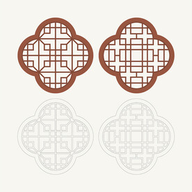 梅花形窗花格 花窗 中式图案