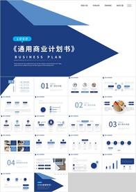 蓝色通用商业计划书PPT
