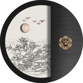 新中式线描国画装饰画