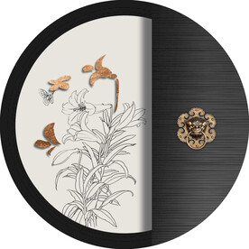 新中式线描国画装饰画