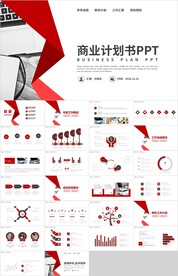 红色商务商业计划书PPT