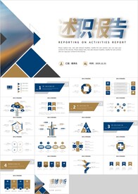 深蓝金色个人述职报告PPT