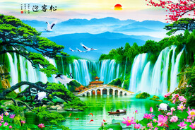 迎客松装饰画
