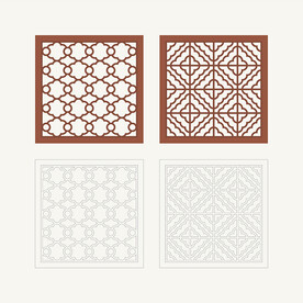 正方形窗花格 花窗 中式图案