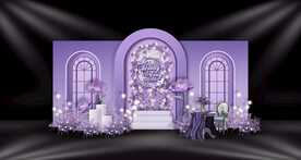 紫色婚礼迎宾区