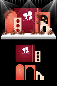 新中式婚礼现场KT板设计