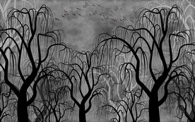 中式树林背景墙