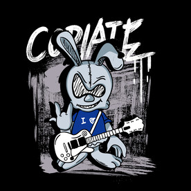 潮牌吉他兔子印花图案