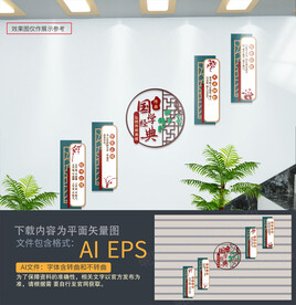 国学经典楼梯文化墙