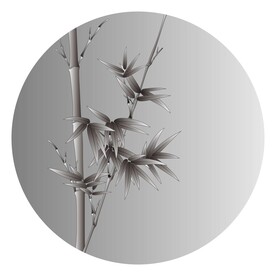 写意圆形水墨国画竹子装饰背景