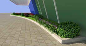 办公楼前花坛设计案例效果图