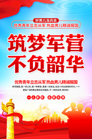 参军报国海报