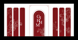 红色法式复古婚礼舞台背景