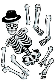万圣节卡通骷髅拼图插画