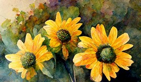 北欧风向日葵花卉挂画装饰画