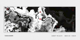 黑白水墨屏风