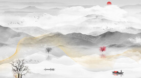 意境山水背景墙