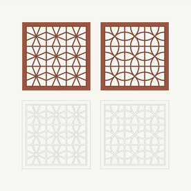 正方形窗花格 花窗 中式图案
