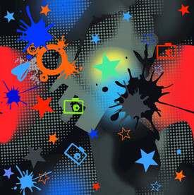 抽象几何涂鸦图