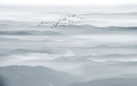 水墨远山群山