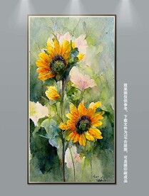 手绘向日葵装饰画