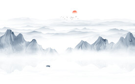 意境水墨山水画