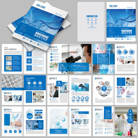 简约蓝色医疗画册