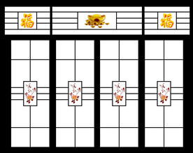 高清分层透明底推拉门打印图一套