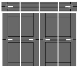 高清分层透明底推拉门打印图一套