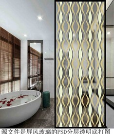 高清分层透明底屏风玻璃打印图